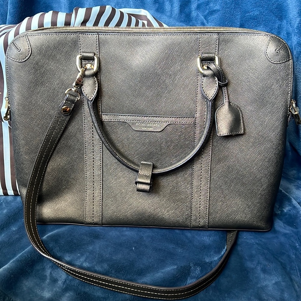 Large Henri Bendel laptop bag with removable crossbody strap